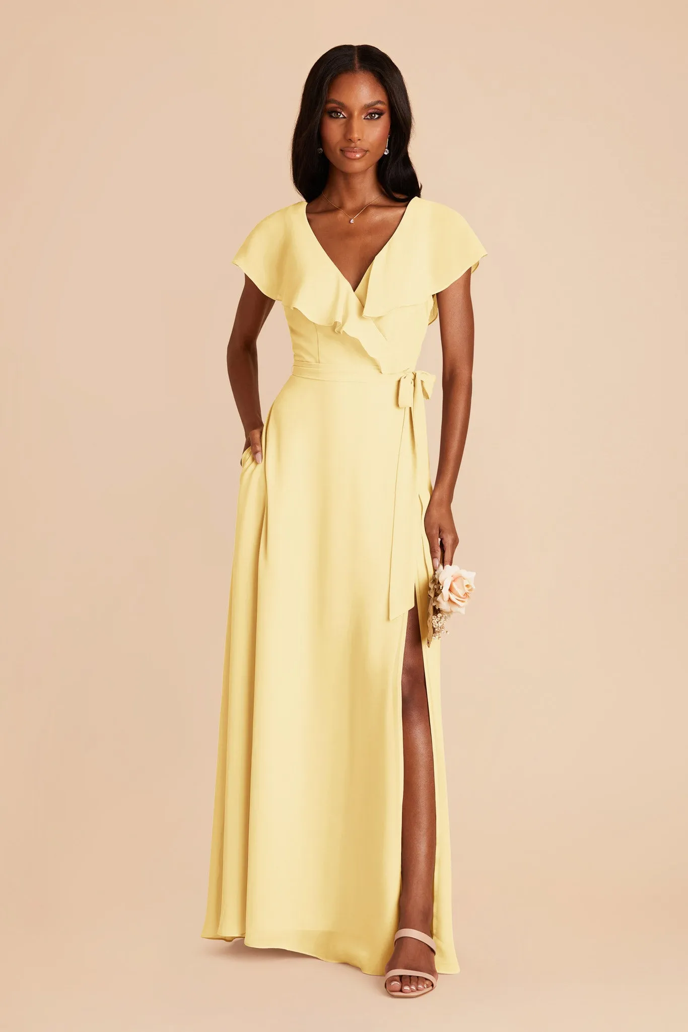 Jackson Chiffon Dress - Lemon Sorbet sold by Birdy Grey product image thumbnail 4