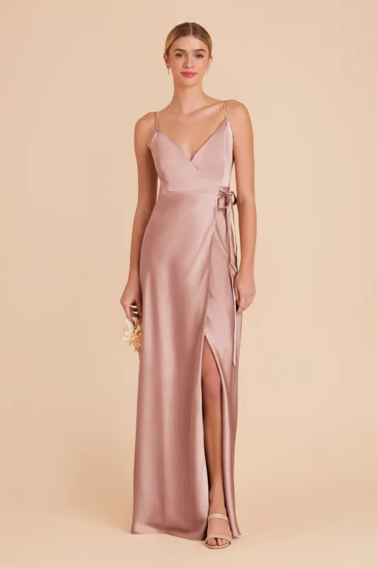 Cindy Matte Satin Dress - English Rose sold by Birdy Grey