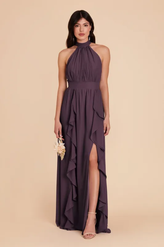 Joyce Chiffon Dress - Plum sold by Birdy Grey