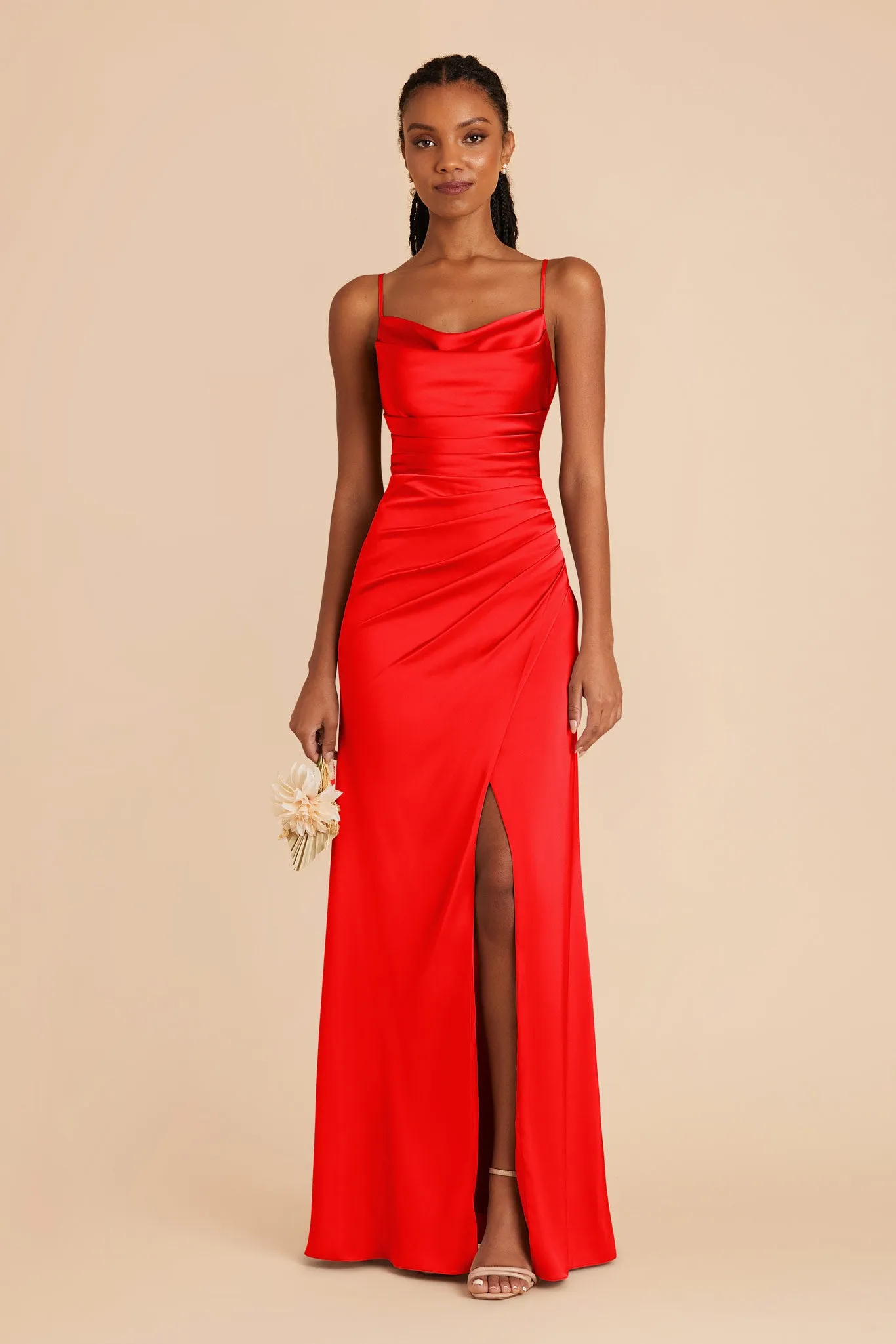 Lydia Matte Satin Dress - Lipstick Red sold by Birdy Grey