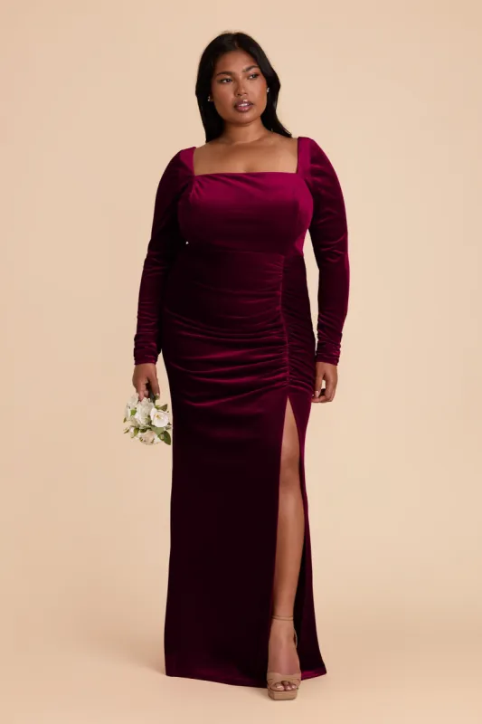 Ivy Velvet Dress - Cabernet sold by Birdy Grey