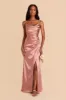 Lydia Shiny Satin Dress - Desert Rose sold by Birdy Grey