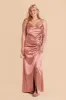Lydia Shiny Satin Dress - Desert Rose sold by Birdy Grey
