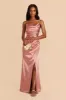 Lydia Shiny Satin Dress - Desert Rose sold by Birdy Grey