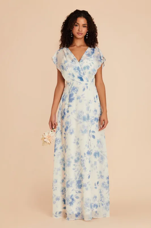 Violet Chiffon Dress - Blue Rococo Floral sold by Birdy Grey