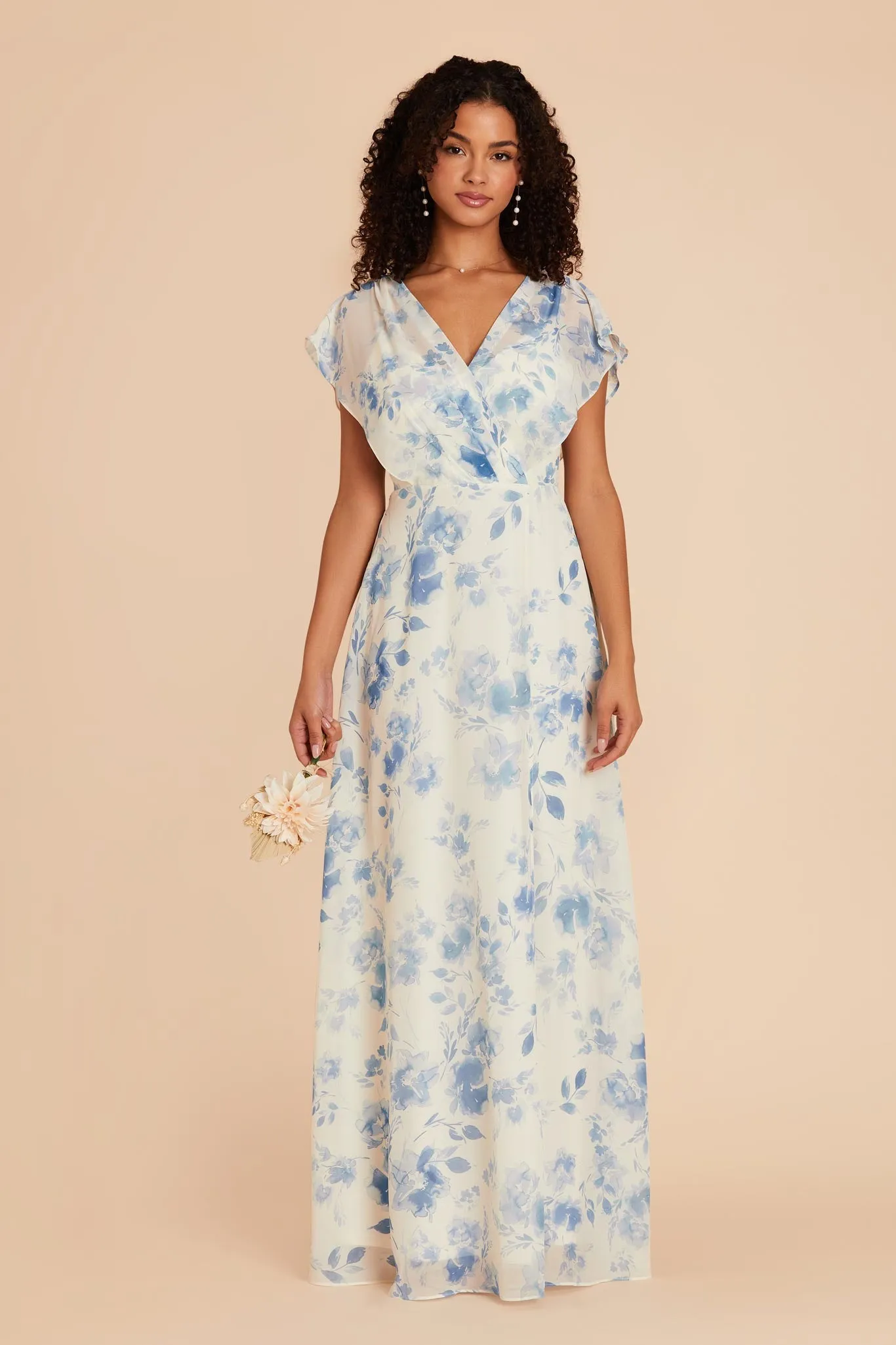 Violet Chiffon Dress - Blue Rococo Floral sold by Birdy Grey