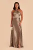 Monica Shiny Satin Dress - Mocha sold by Birdy Grey