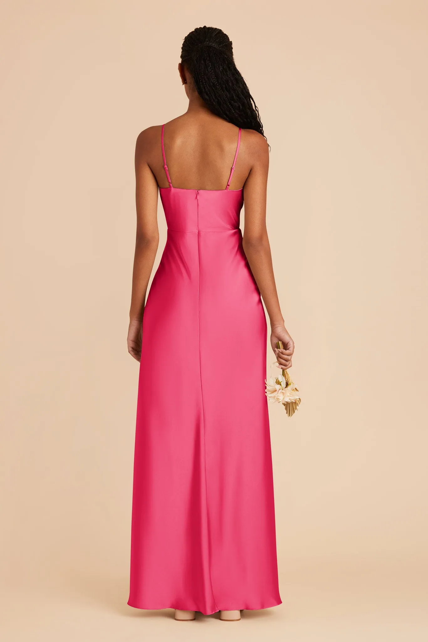 Lisa Long Matte Satin Dress - Fuchsia sold by Birdy Grey product image thumbnail 5