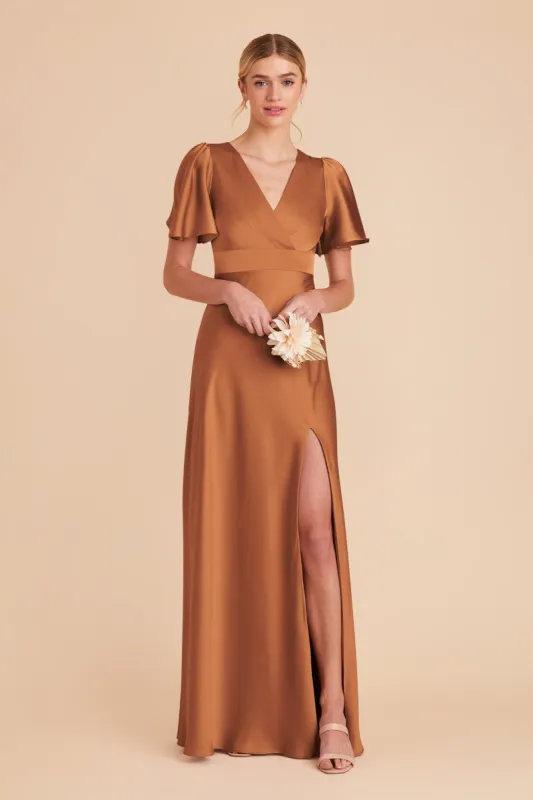 Marni Matte Satin Dress - Rust sold by Birdy Grey