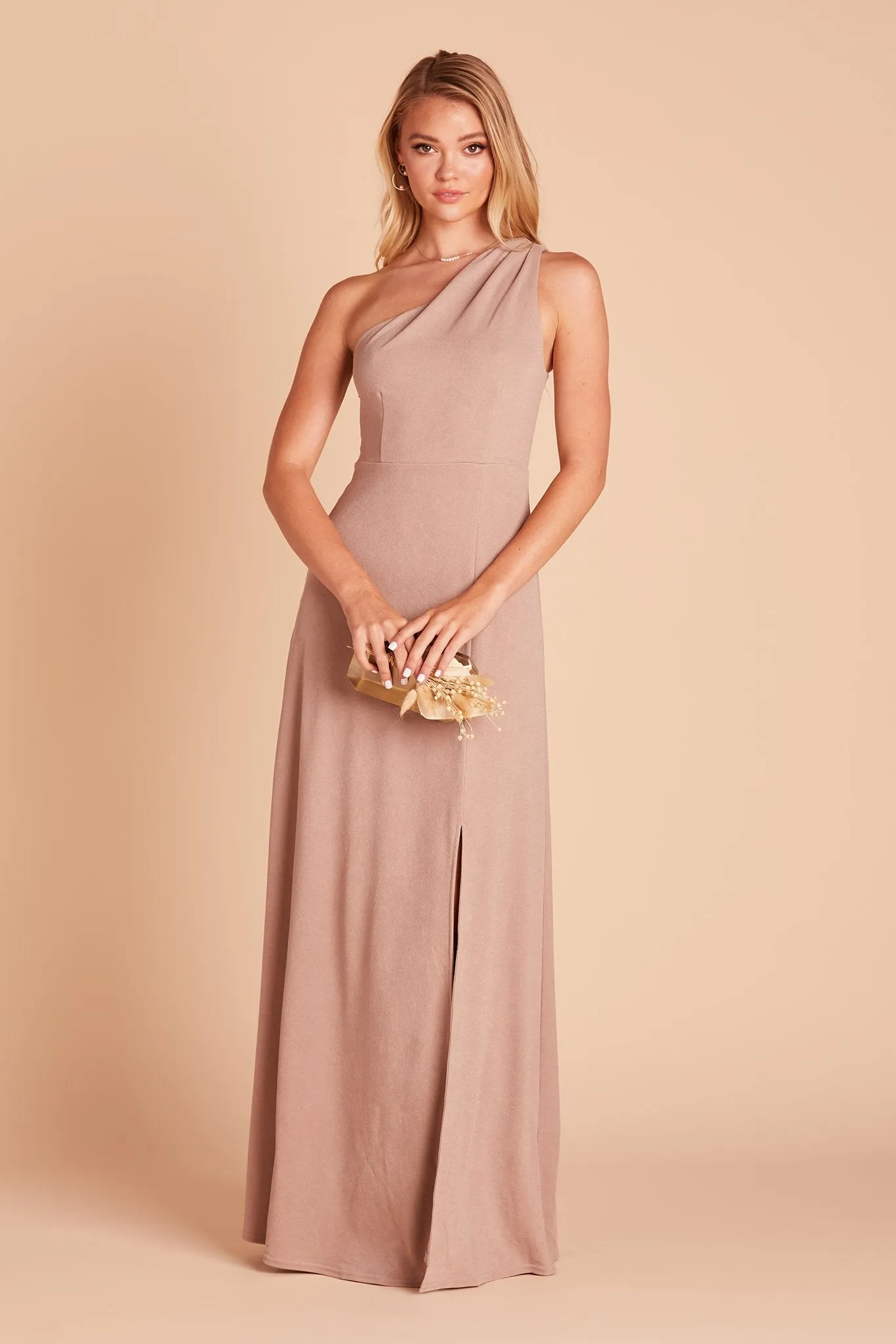 Kira Crepe Dress - Taupe sold by Birdy Grey