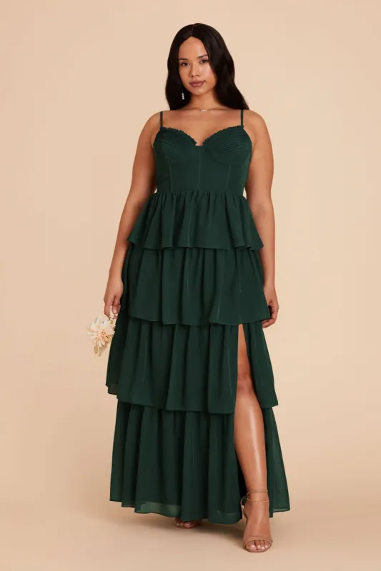 Lola Chiffon Dress - Emerald sold by Birdy Grey
