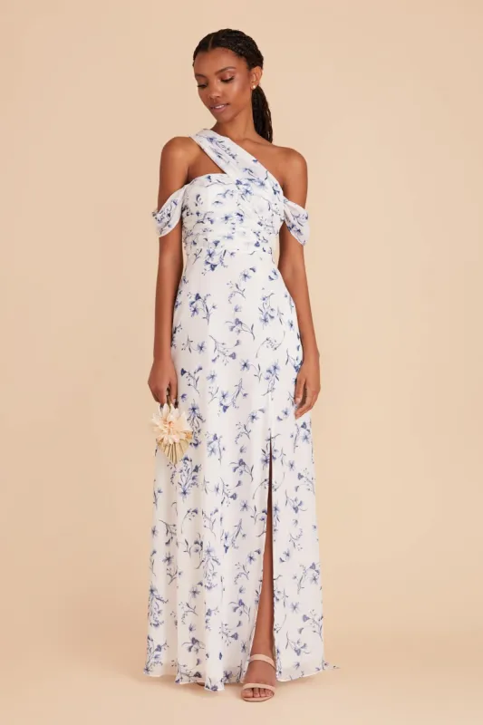Cara Chiffon Dress - Blue Le Fleur sold by Birdy Grey