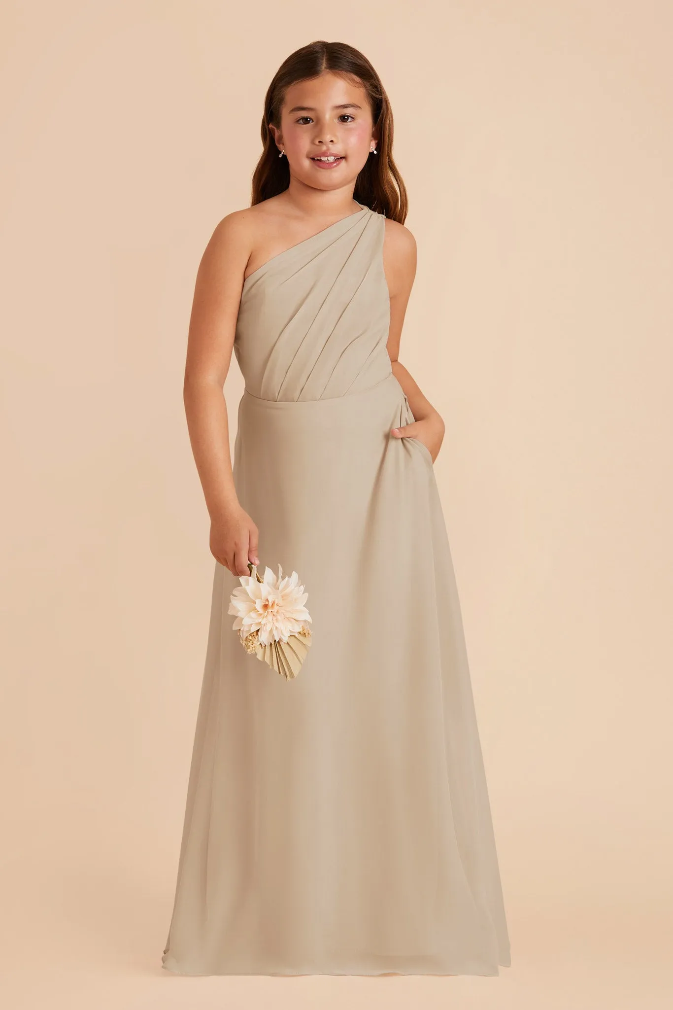 Kiara Junior Chiffon Dress - Almond sold by Birdy Grey product image thumbnail 2