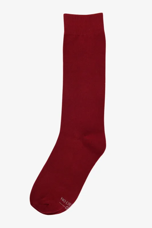 Solid Groomsmen Socks By No Cold Feet - Burgundy sold by Birdy Grey