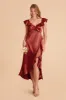 James Shiny Satin Midi Dress - Spice sold by Birdy Grey