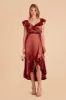 James Shiny Satin Midi Dress - Spice sold by Birdy Grey