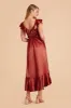 James Shiny Satin Midi Dress - Spice sold by Birdy Grey