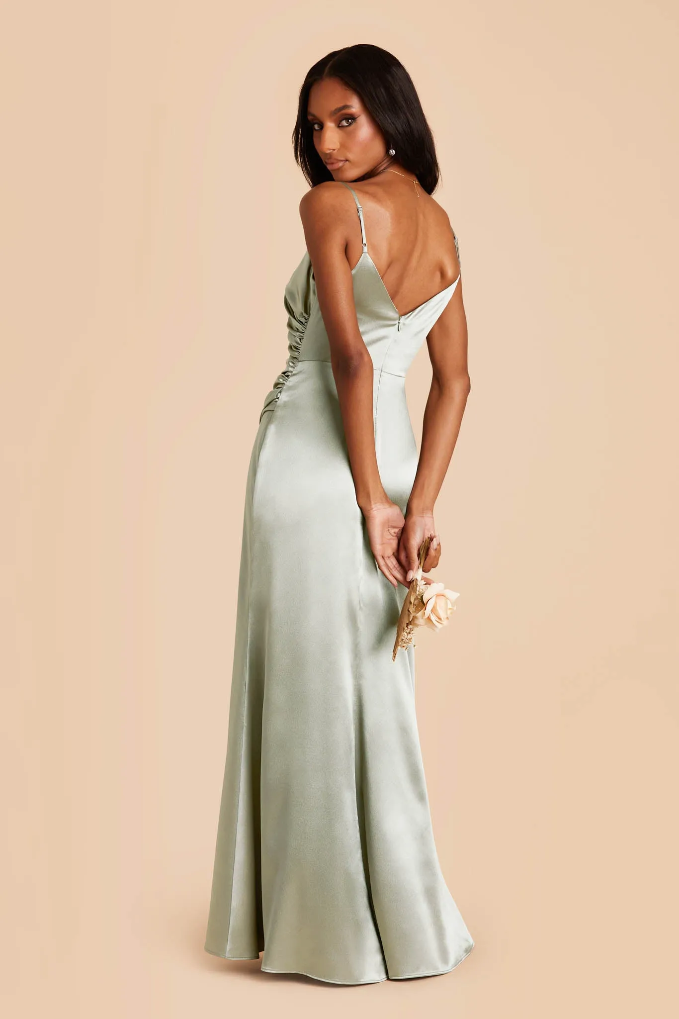 Catherine Shiny Satin Dress - Sage sold by Birdy Grey product image thumbnail 3