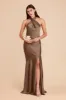 Stephanie Matte Satin Dress - Mocha sold by Birdy Grey