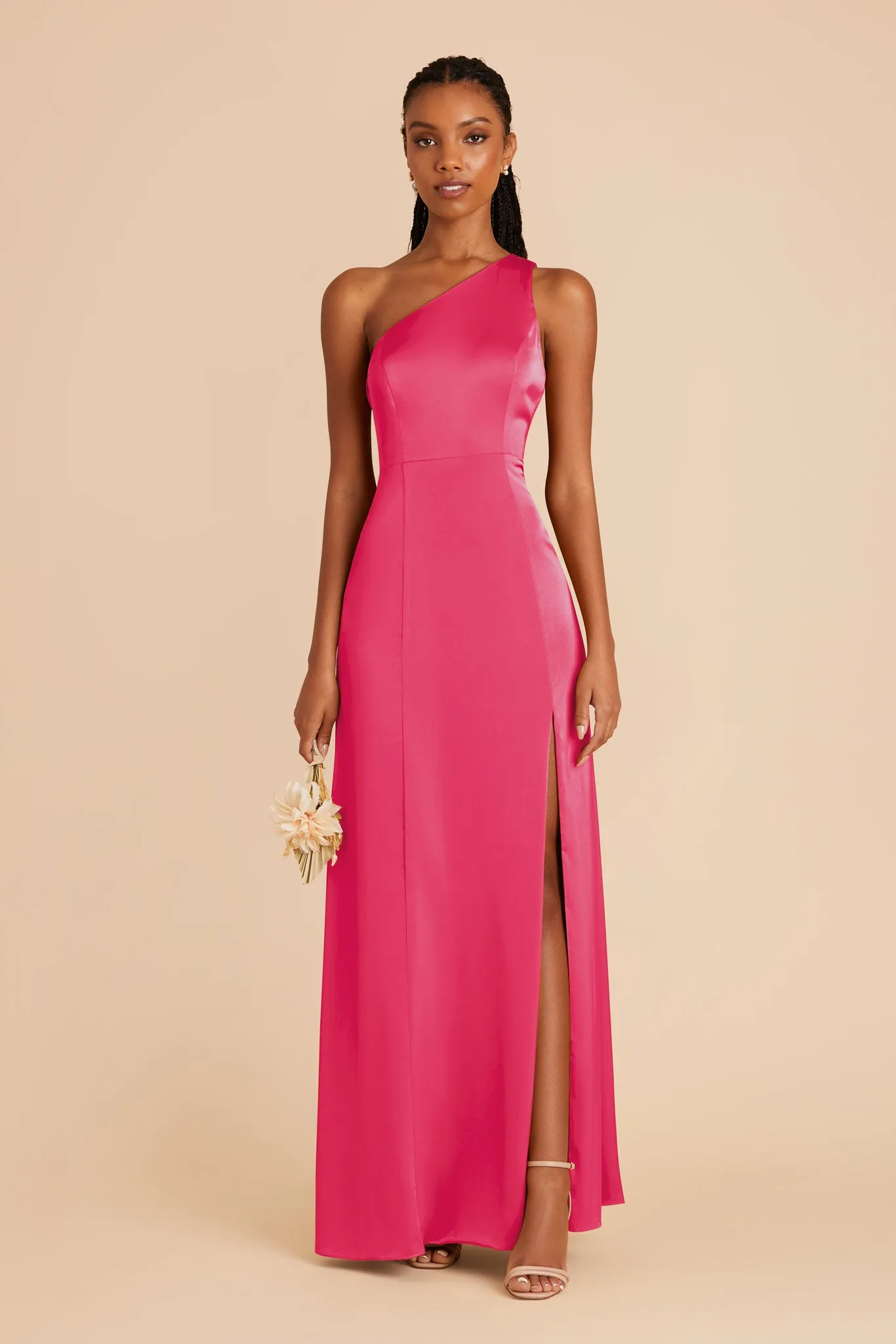 Kira Matte Satin Dress - Fuchsia sold by Birdy Grey