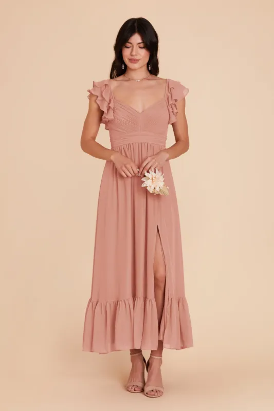 Michelle Chiffon Dress - Dusty Rose sold by Birdy Grey