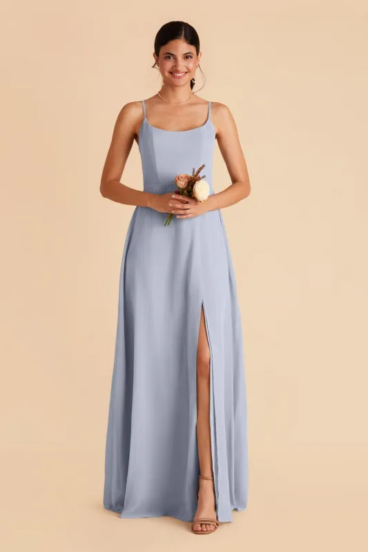 Amy Chiffon Dress - Dusty Blue sold by Birdy Grey