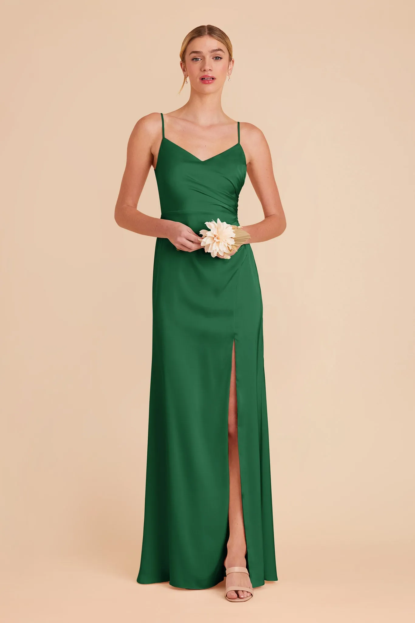 Catherine Matte Satin Dress - Forest Green sold by Birdy Grey product image thumbnail 3