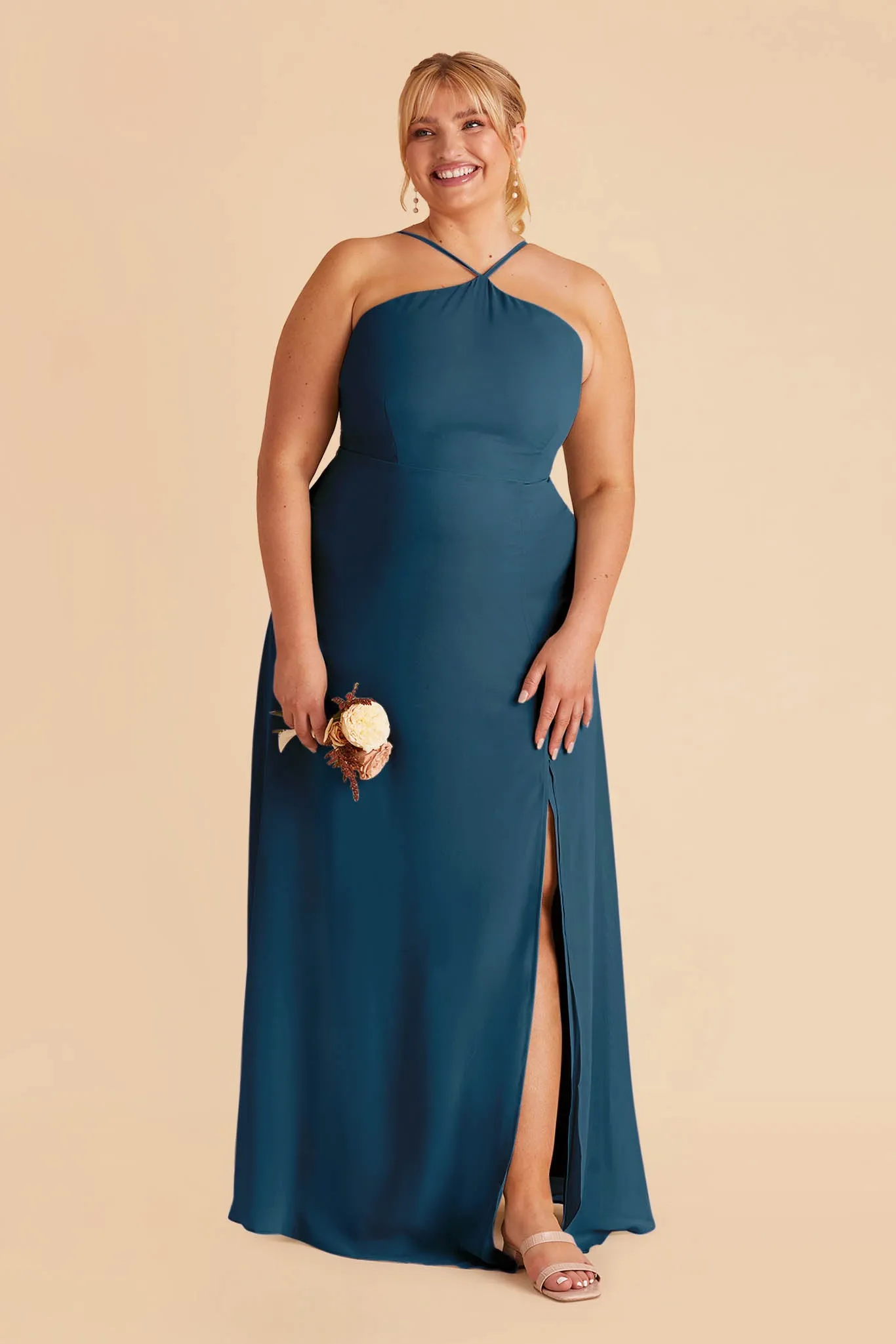 Juliet Chiffon Dress - Dark Teal sold by Birdy Grey product image thumbnail 2