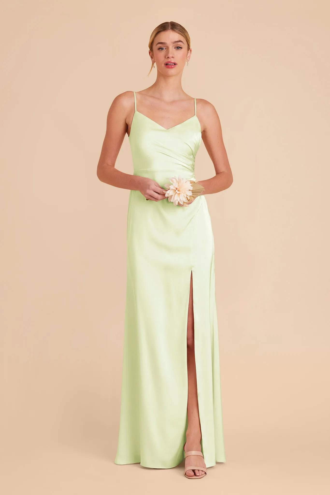 Catherine Matte Satin Dress - Pale Pistachio sold by Birdy Grey product image thumbnail 3