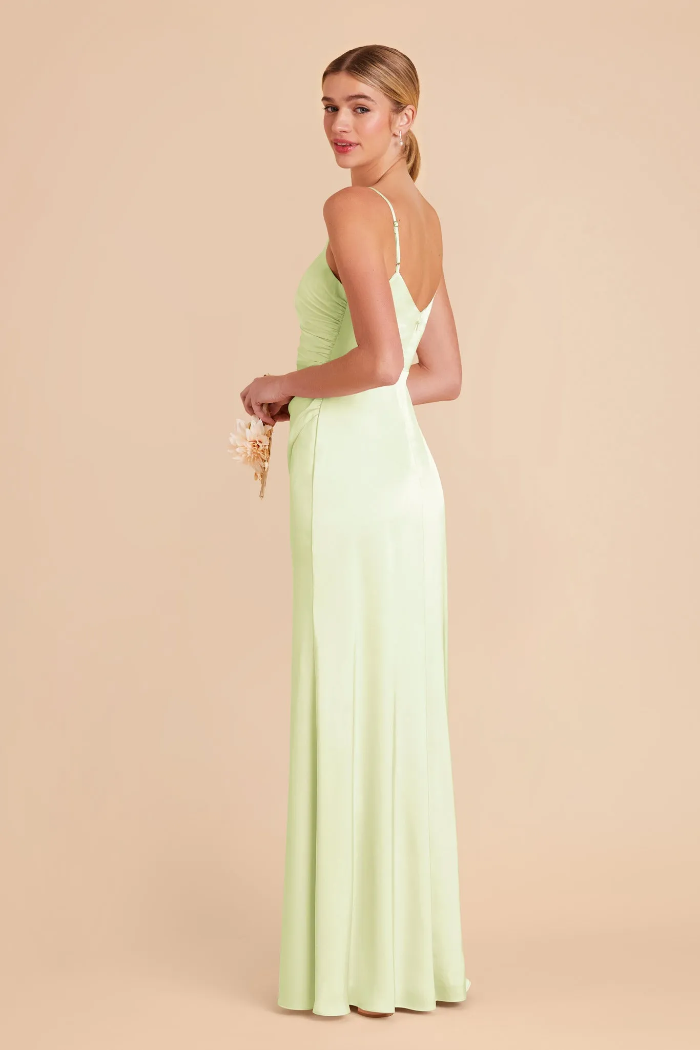 Catherine Matte Satin Dress - Pale Pistachio sold by Birdy Grey product image thumbnail 4