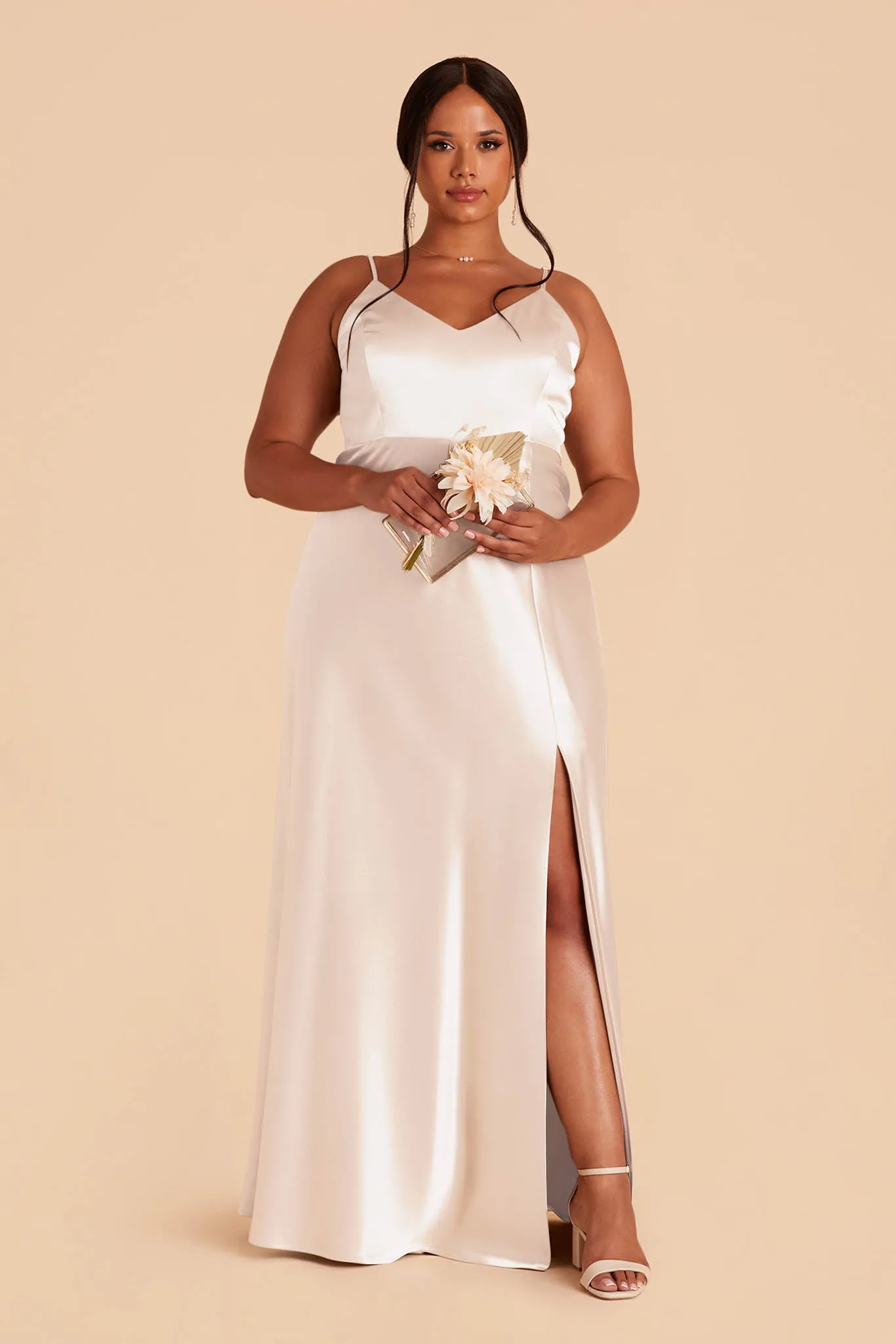 Jay Shiny Satin Dress - Champagne sold by Birdy Grey product image thumbnail 4