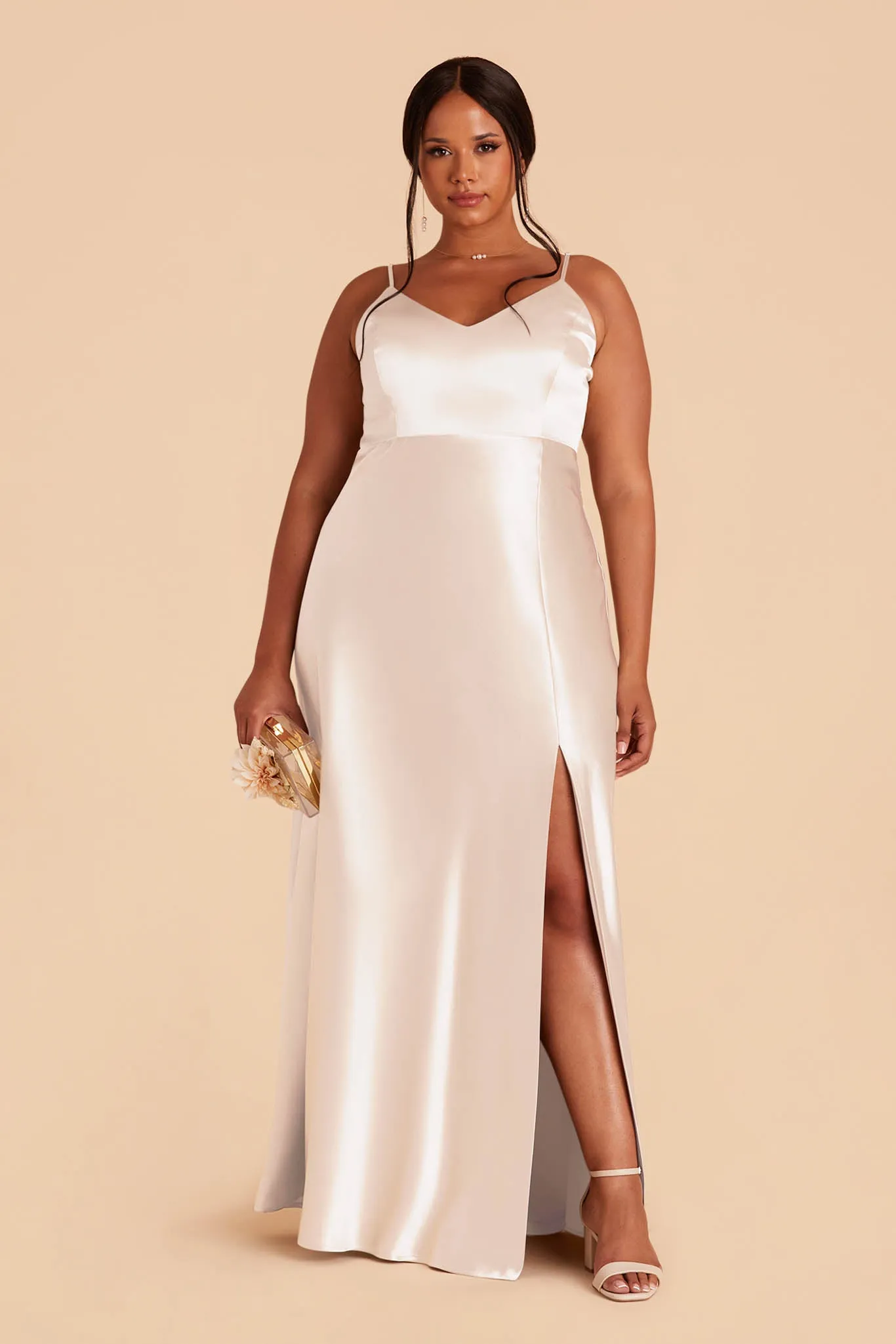 Jay Shiny Satin Dress - Champagne sold by Birdy Grey product image thumbnail 2