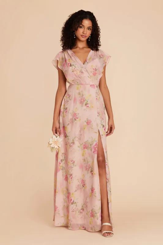 Violet Chiffon Dress - Vintage Pink Floral sold by Birdy Grey