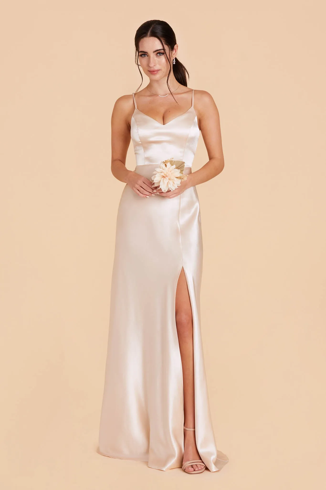 Jay Shiny Satin Dress - Champagne sold by Birdy Grey product image thumbnail 3