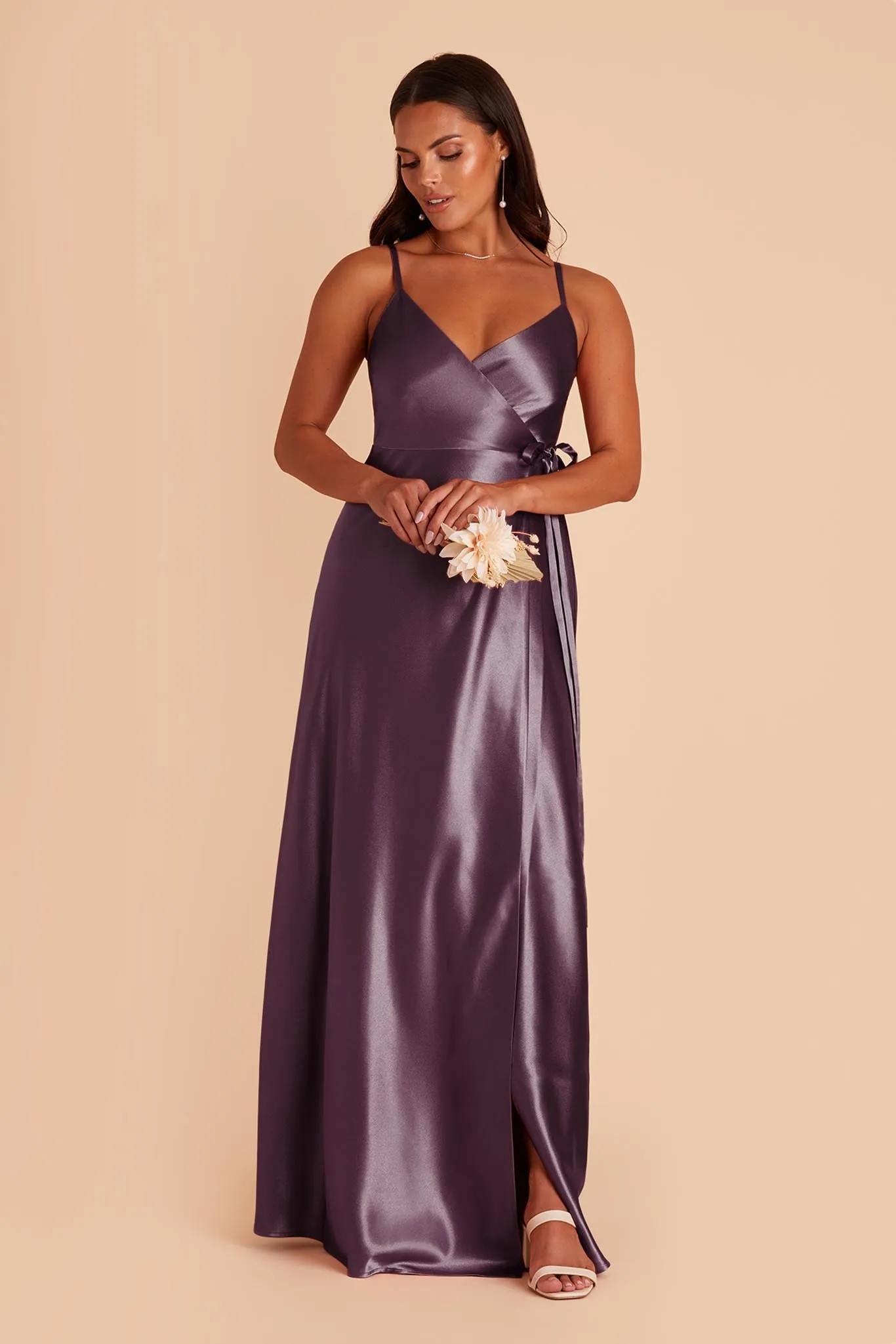Cindy Shiny Satin Dress - Plum sold by Birdy Grey product image thumbnail 3