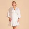 Kenny Ruffle Satin Robe - Ivory sold by Birdy Grey