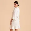 Kenny Ruffle Satin Robe - Ivory sold by Birdy Grey