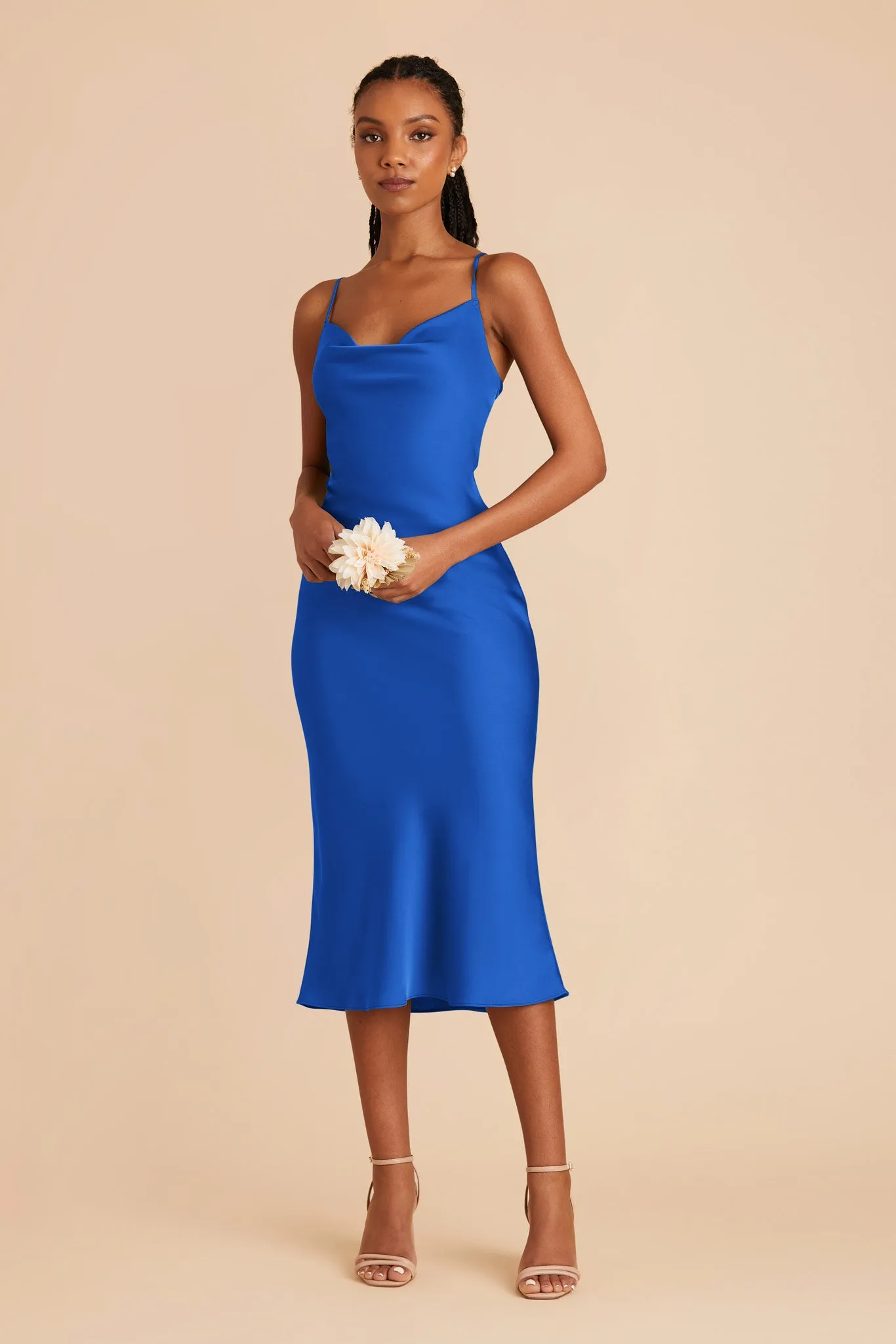 Lisa Matte Satin Midi Dress - Cobalt Blue sold by Birdy Grey product image thumbnail 3