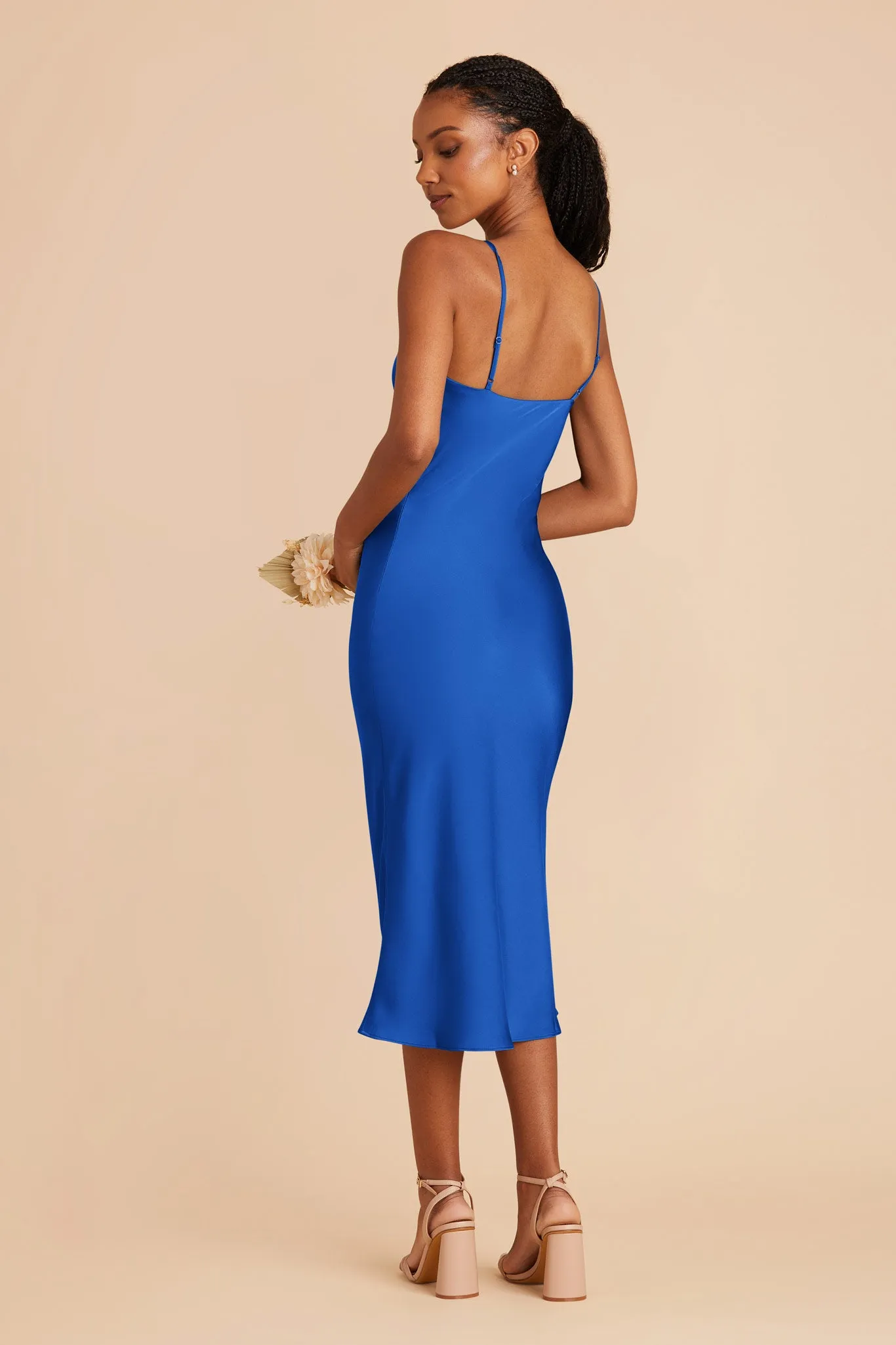 Lisa Matte Satin Midi Dress - Cobalt Blue sold by Birdy Grey product image thumbnail 4