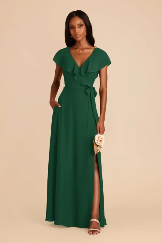 Jackson Chiffon Dress - Forest Green sold by Birdy Grey
