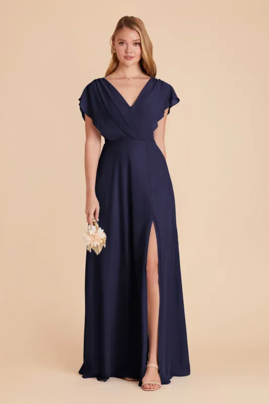 Violet Chiffon Dress - Navy sold by Birdy Grey