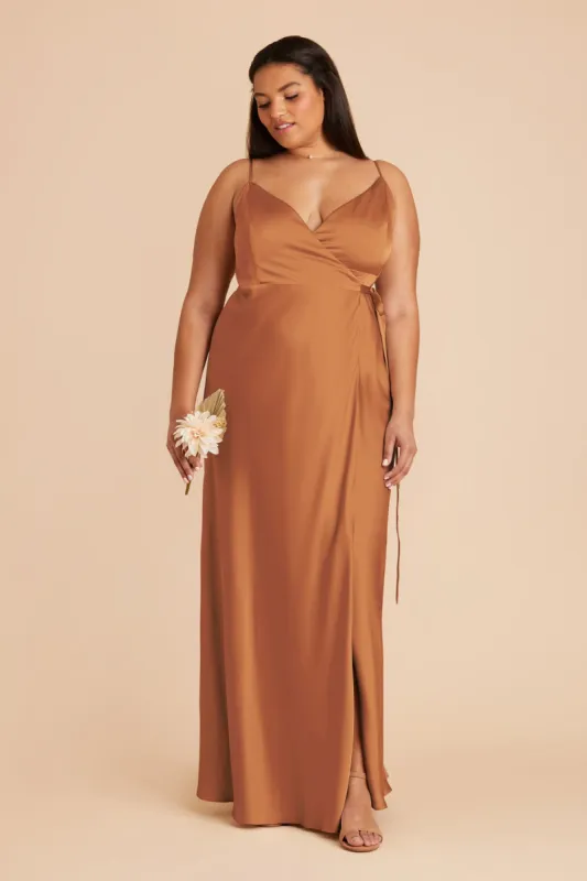 Cindy Matte Satin Dress - Rust sold by Birdy Grey