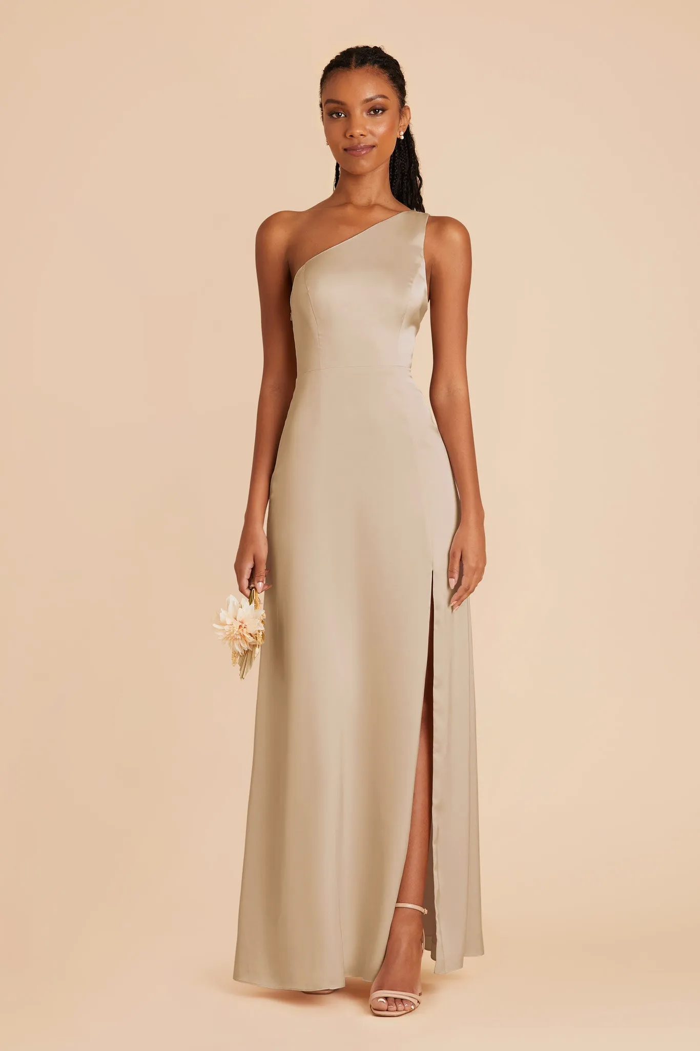 Kira Matte Satin Dress - Neutral Champagne sold by Birdy Grey product image thumbnail 3