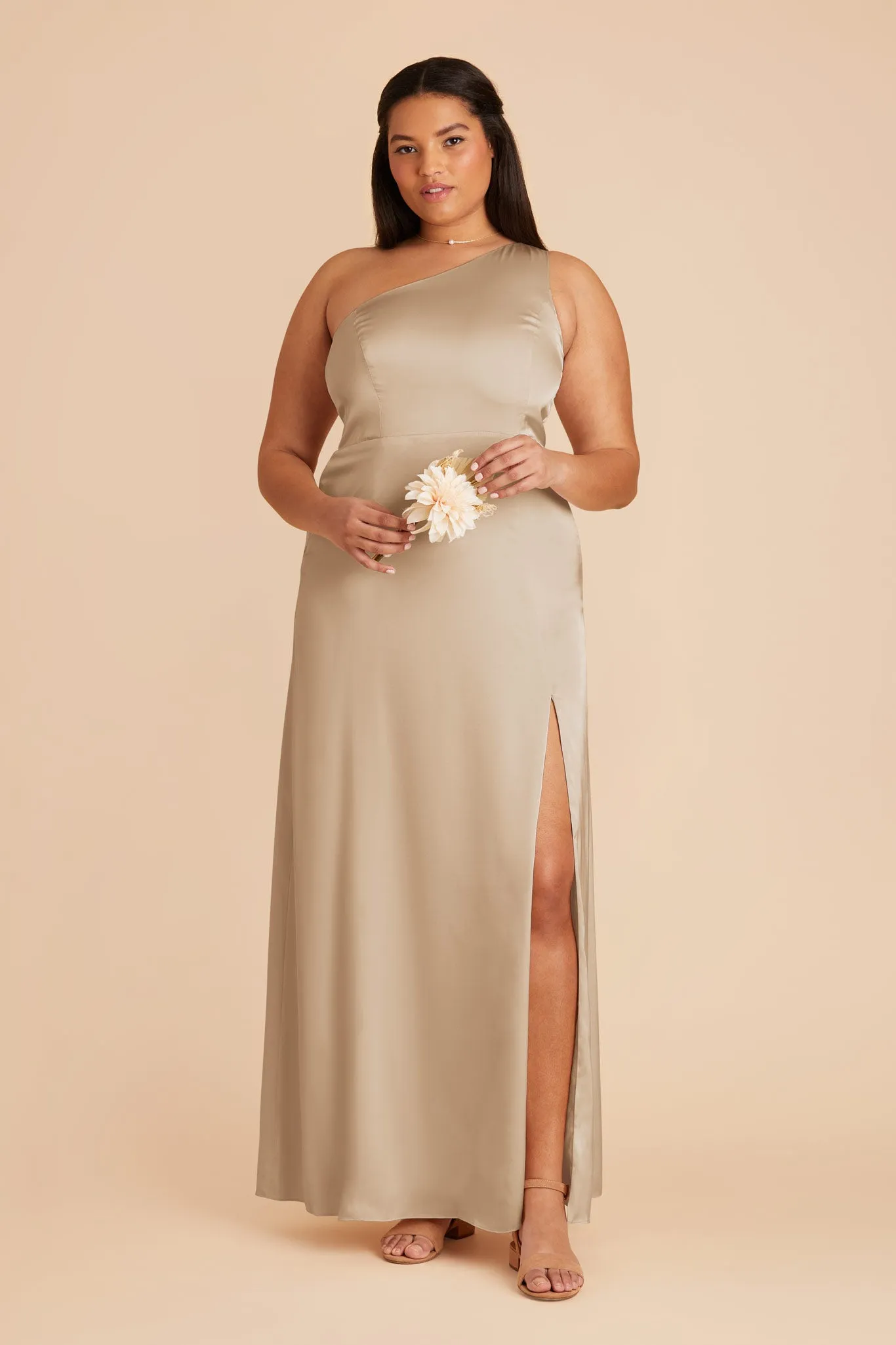Kira Matte Satin Dress - Neutral Champagne sold by Birdy Grey product image thumbnail 2