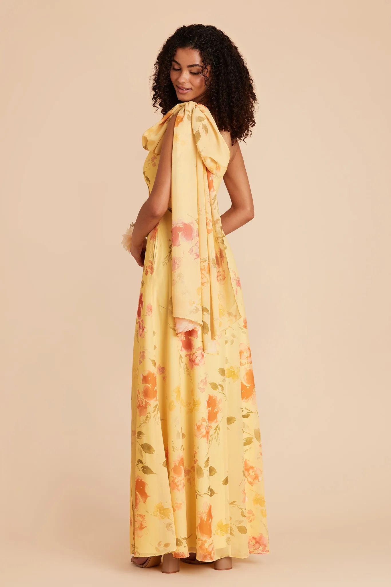 Melissa Chiffon Dress - Pale Yellow Rococo Floral sold by Birdy Grey product image thumbnail 5