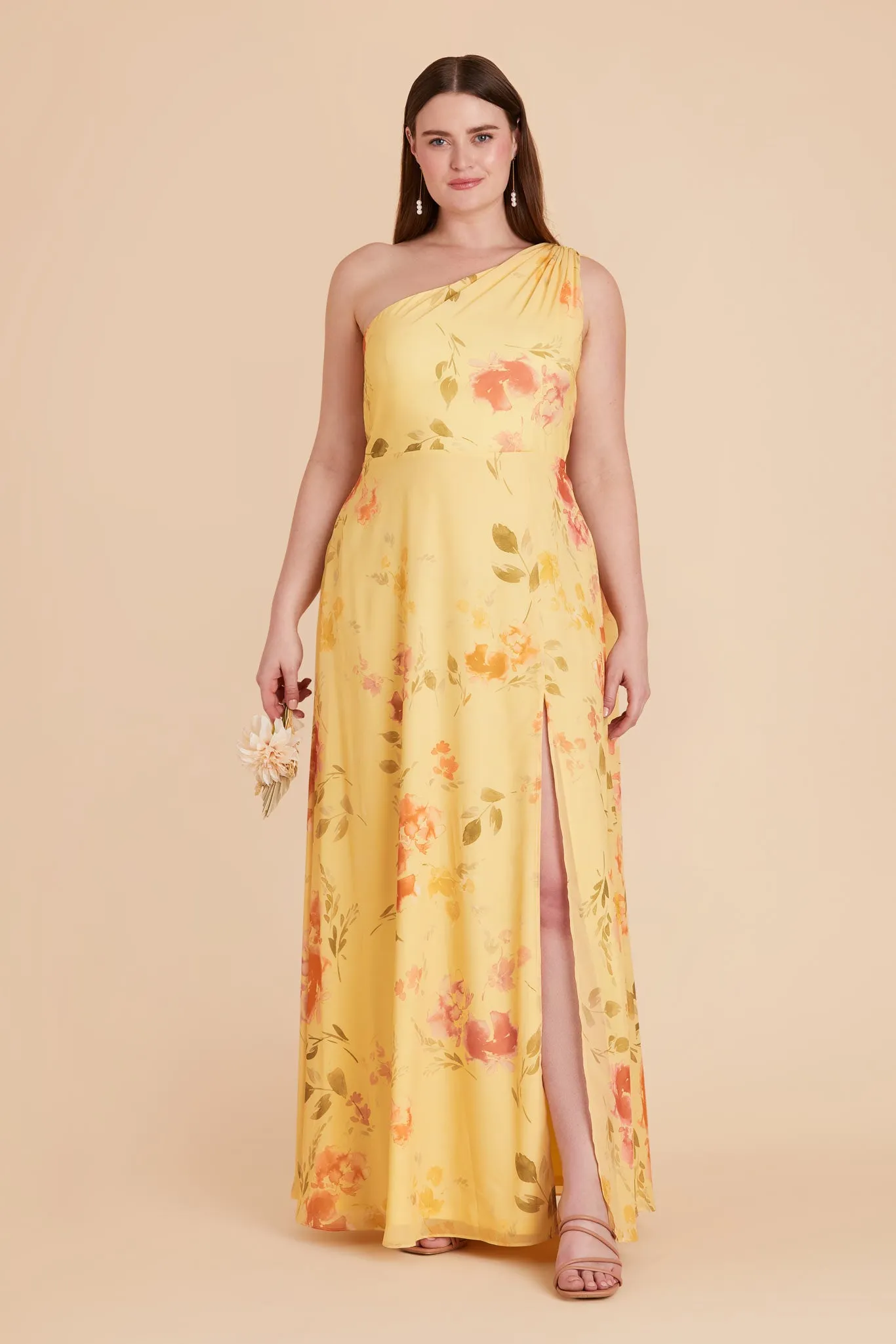 Melissa Chiffon Dress - Pale Yellow Rococo Floral sold by Birdy Grey product image thumbnail 2