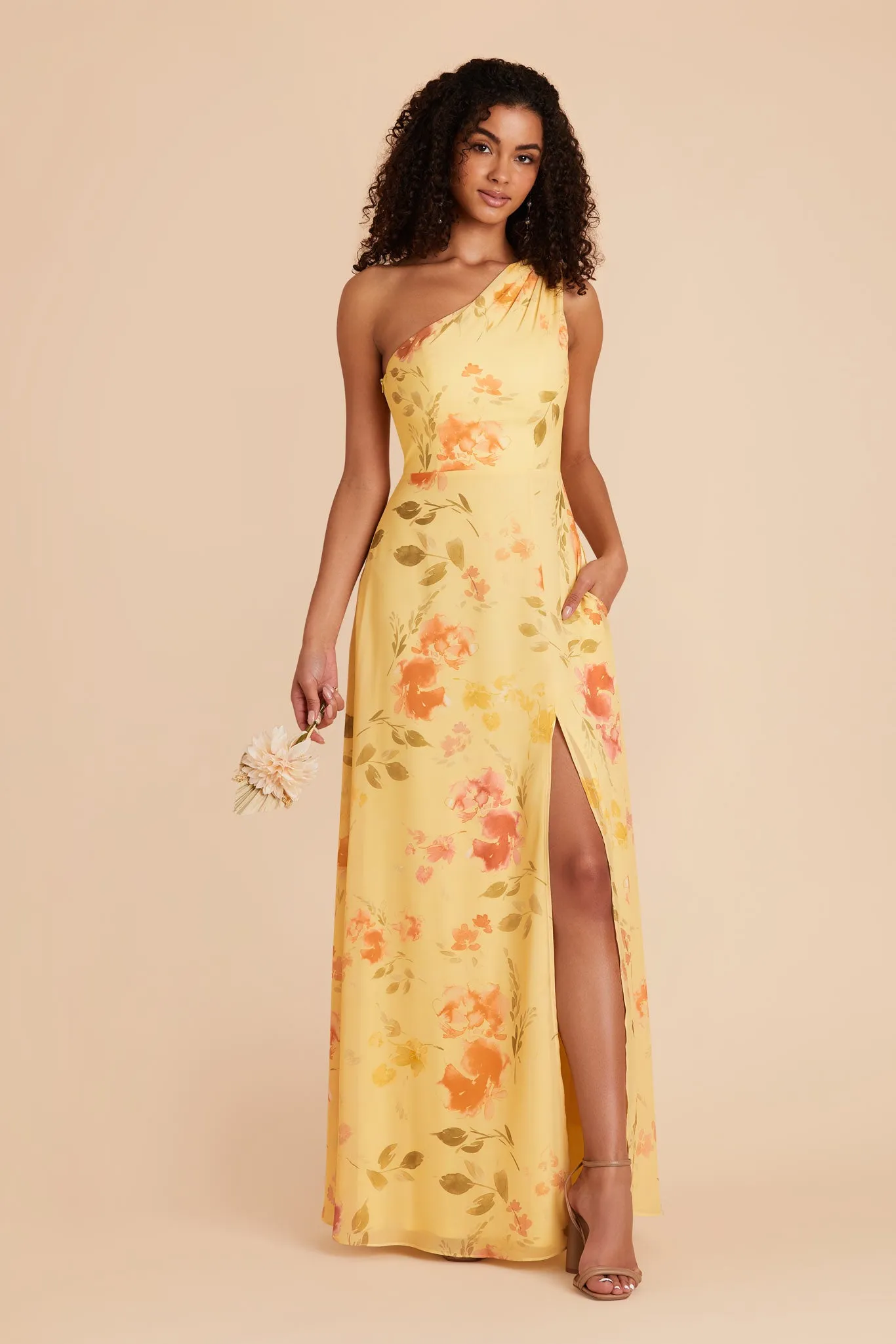 Melissa Chiffon Dress - Pale Yellow Rococo Floral sold by Birdy Grey product image thumbnail 3