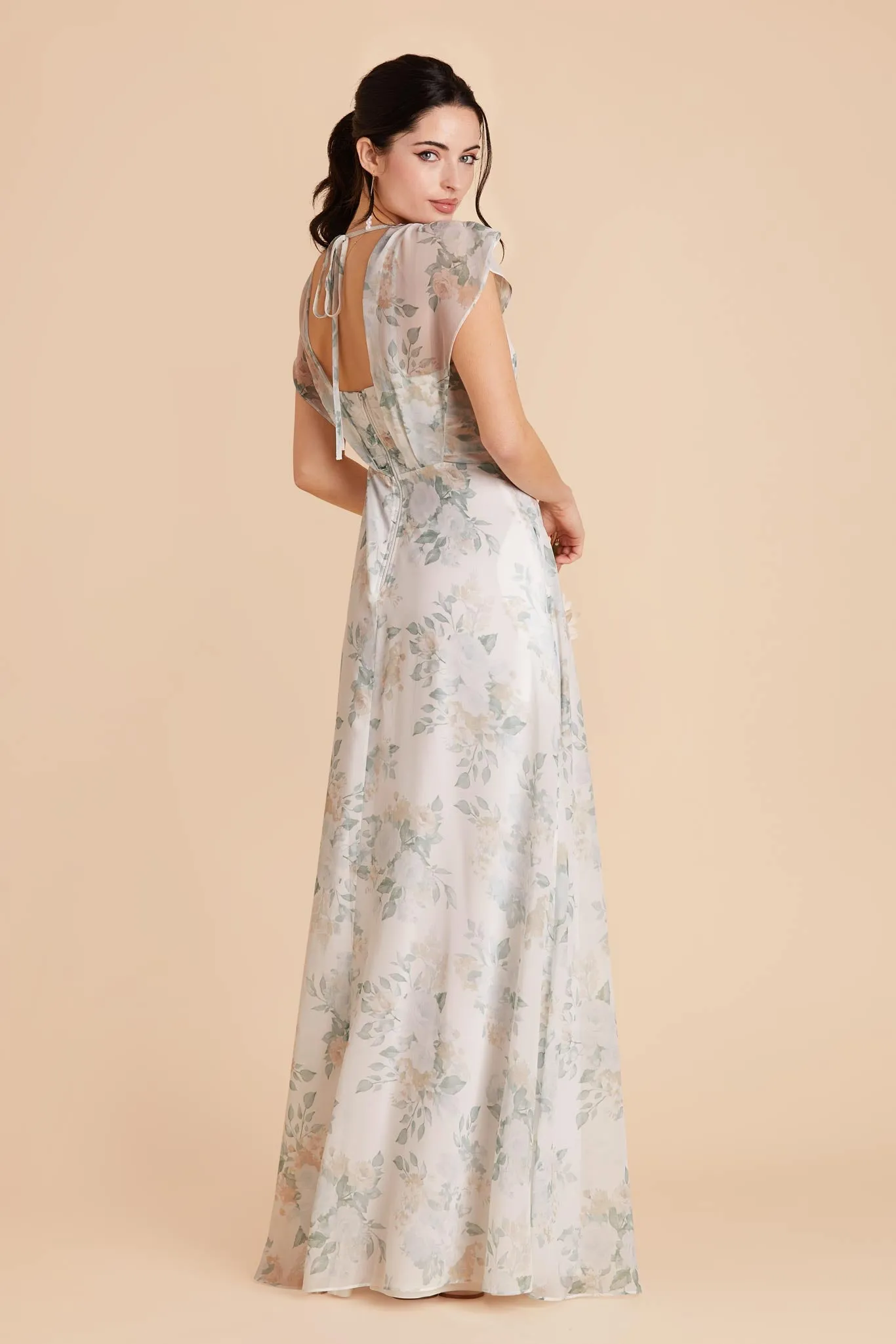 Violet Chiffon Dress - Sage Spring Garden sold by Birdy Grey product image thumbnail 3