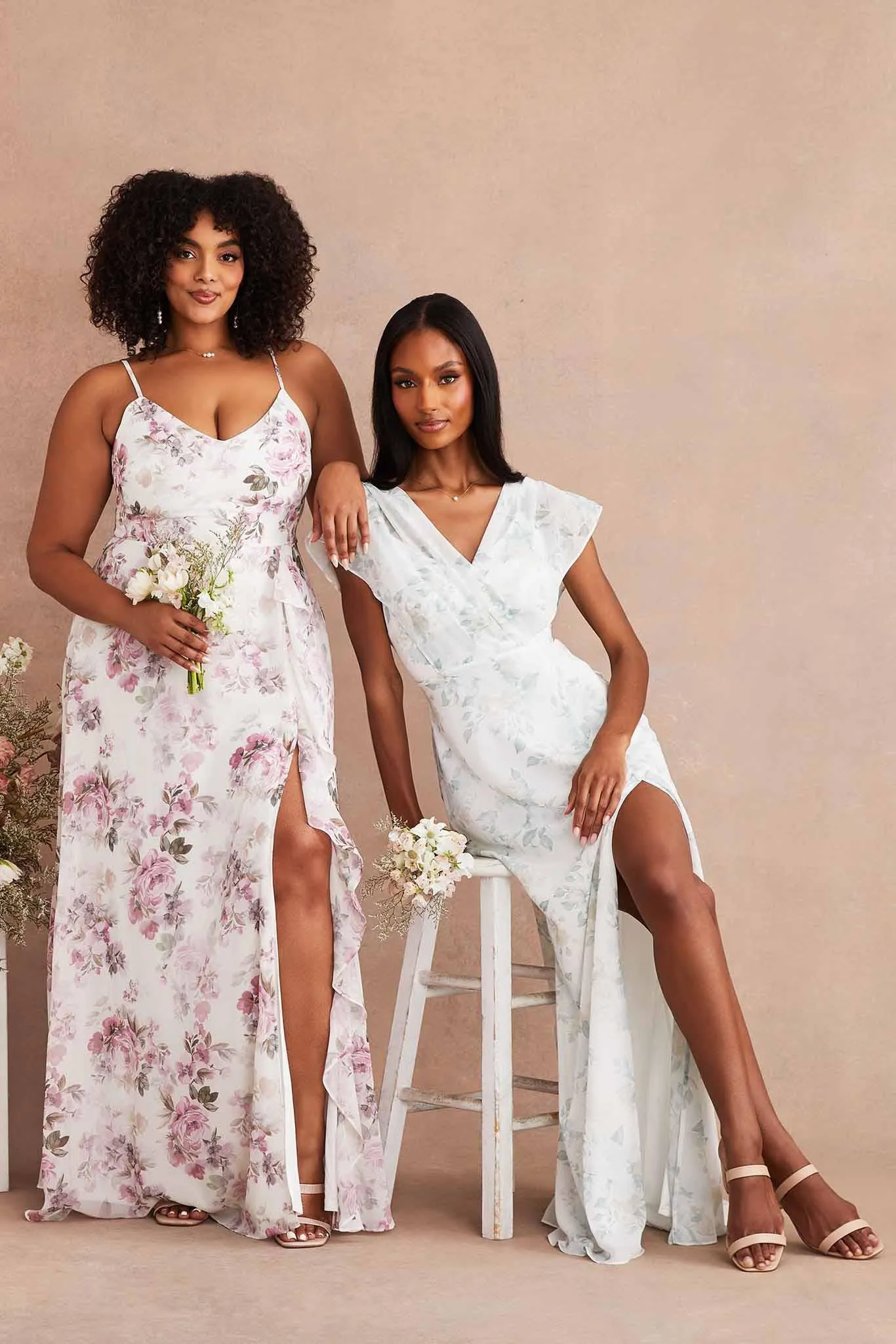 Violet Chiffon Dress - Sage Spring Garden sold by Birdy Grey product image thumbnail 2