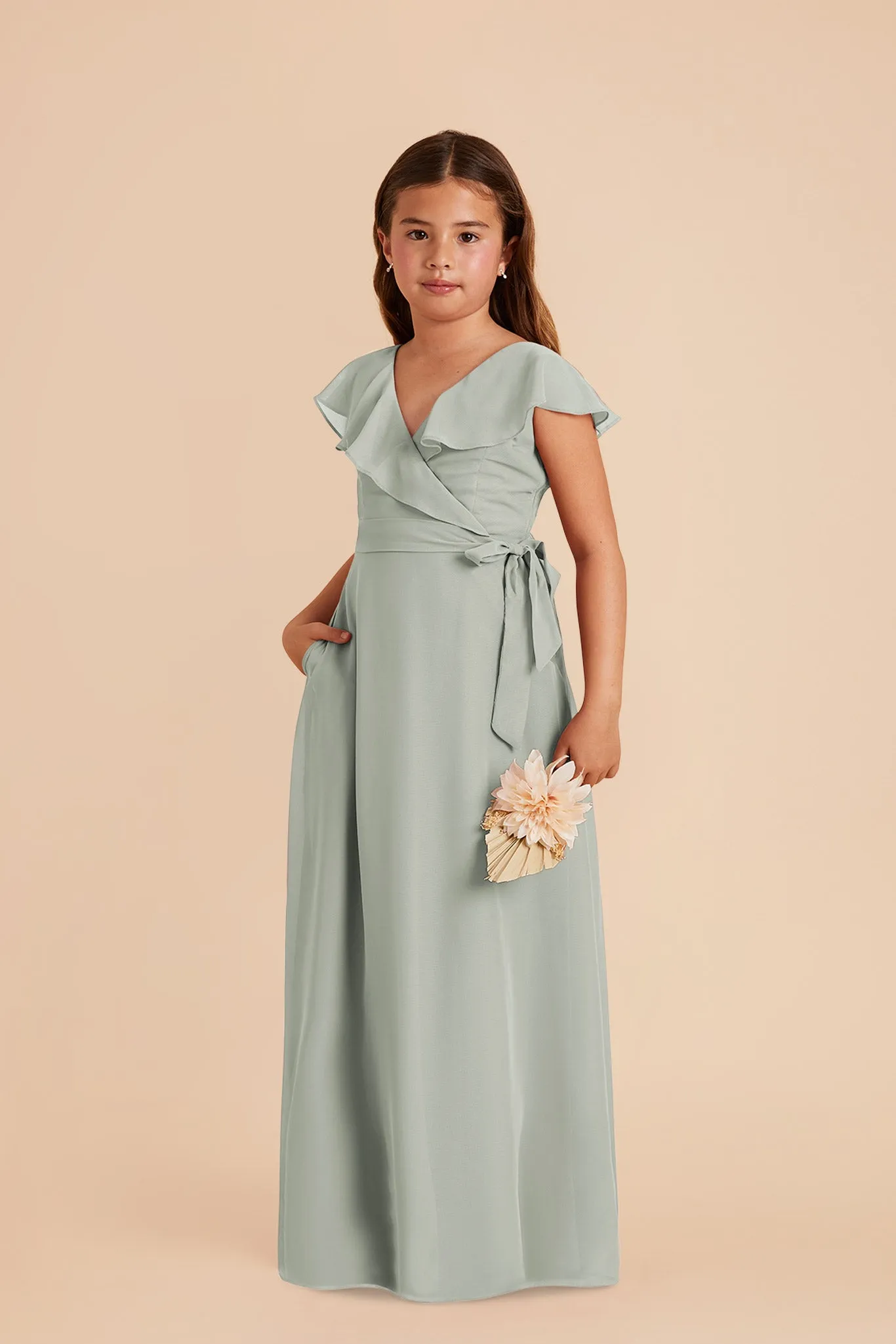 Jax Junior Chiffon Dress - Sage sold by Birdy Grey product image thumbnail 4